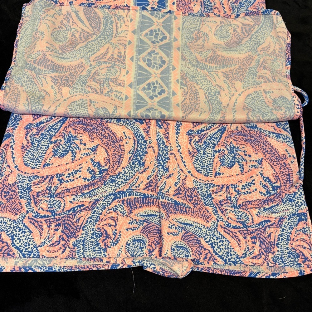 Lilly Pulitzer Blue and Pink Donna Romper Size 12 - Picture 5 of 6